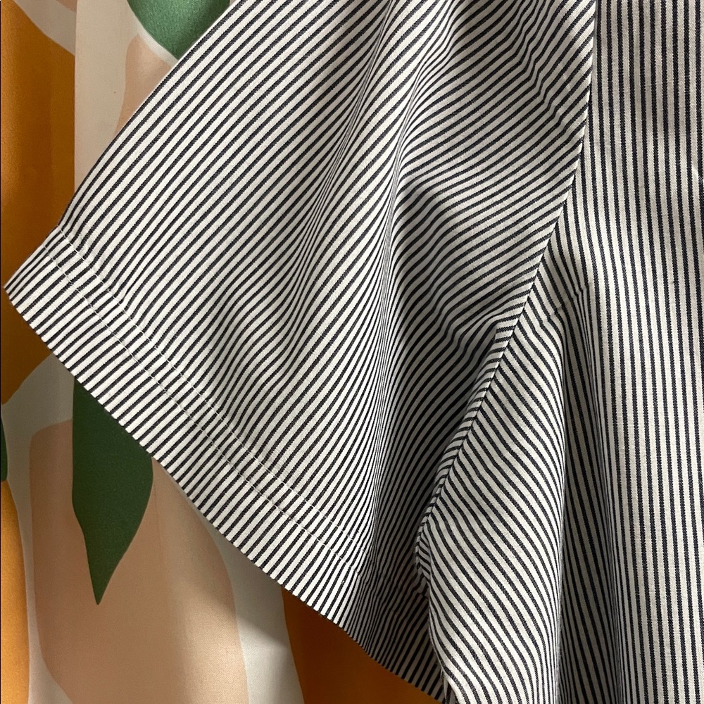 Karen Scott Black and White Striped Button Down Shirt - Picture 5 of 6